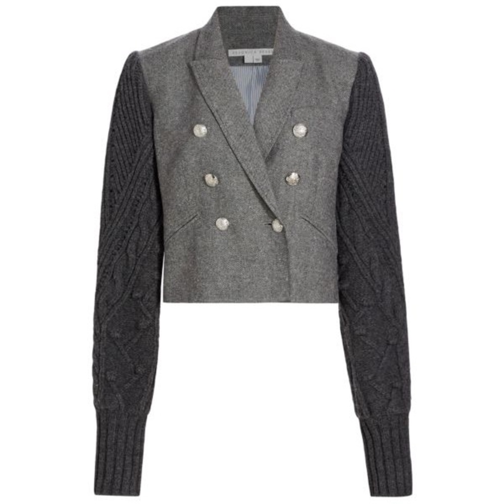 Veronica Beard | Eamon Cropped Mixed Media Jacket